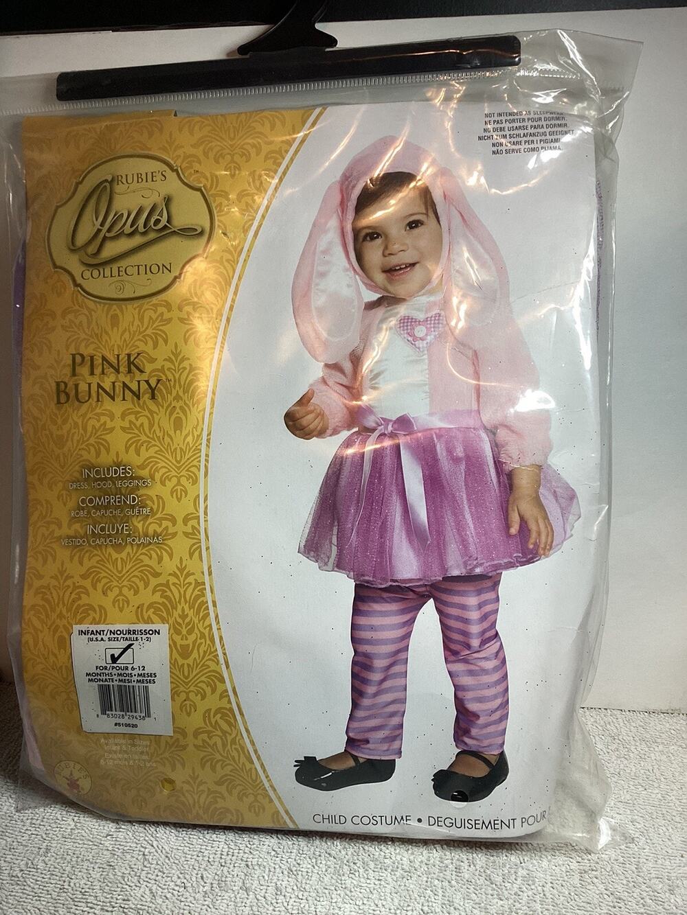 Rubie’s Infant Halloween Costume Pink Bunny Ages 6-12 Months New In Package
